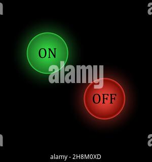 On and off toggle switch button vector image Stock Vector