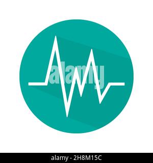 Pulse Heart Rate Vector Icon in flat style Stock Vector