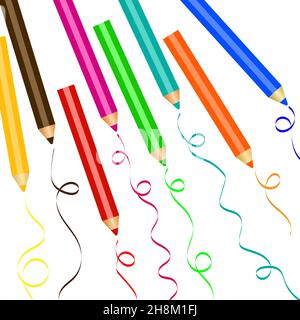 color pencils geometric seamless pattern vector background Stock Vector