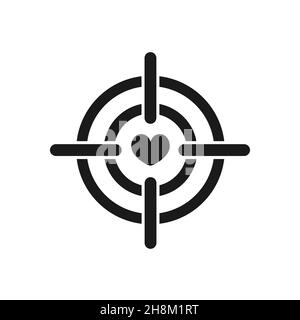Target love icon . Abstract image vector isolated on white background Stock Vector