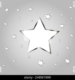 Star icon. Vector flat design. Gray background Stock Vector