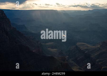 Landscape photo on crack Grand Canyon, cloudy skies of Grand Canyon National Park, Arizona, USA Stock Photo