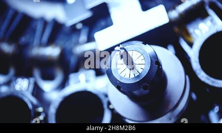 Banner industry, CNC drill robot turning milling factory metal machine Stock Photo