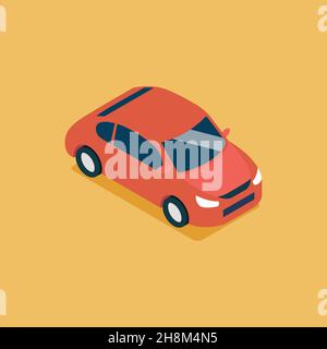 Isometric car vector illustration. Graphic design Stock Vector