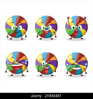 Cartoon character of rainbow candy with smile expression. Vector illustration Stock Vector