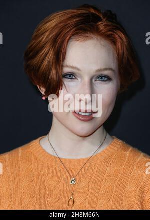 LOS ANGELES, CALIFORNIA, USA - NOVEMBER 30: Actress Molly C. Quinn arrives at the Los Angeles Premiere Of Netflix's 'The Unforgivable' held at the Directors Guild of America Theater on November 30, 2021 in Los Angeles, California, United States. (Photo by Xavier Collin/Image Press Agency) Stock Photo