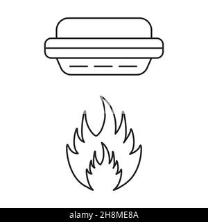 fire detector alarm icon vector smoke detector sign for graphic design, logo, web site, social media, mobile app, ui illustration Stock Vector