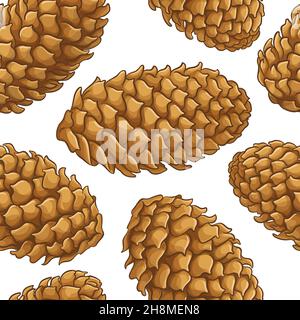 fir tree cones pattern Stock Vector