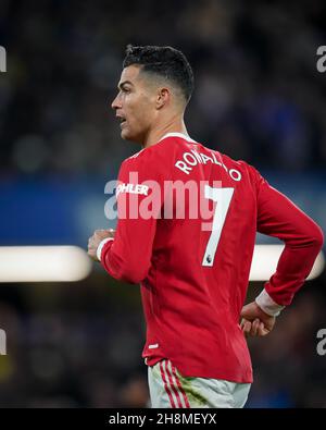 London, UK. 28th Nov, 2021. Cristiano Ronaldo of Man Utd during the Premier League match between Chelsea and Manchester United at Stamford Bridge, London, England on 28 November 2021. Photo by Andy Rowland. Credit: PRiME Media Images/Alamy Live News Stock Photo