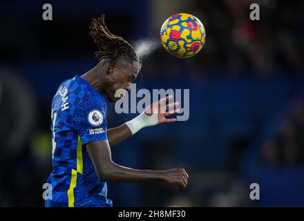 London, UK. 28th Nov, 2021. Trevoh Chalobah of Chelsea during the Premier League match between Chelsea and Manchester United at Stamford Bridge, London, England on 28 November 2021. Photo by Andy Rowland. Credit: PRiME Media Images/Alamy Live News Stock Photo