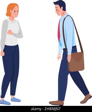 Frustrated employee semi flat color vector character set Stock Vector