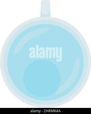 Water in top view cup semi flat color vector object Stock Vector