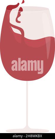 Pouring wine in glass semi flat color vector object Stock Vector