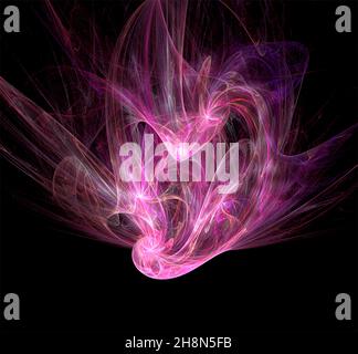 Abstract spiral isolated on black background illustration from ribbon composition Stock Photo