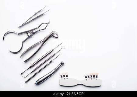 Different metal medical tools isolated Stock Photo