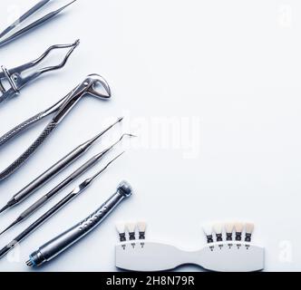 Different metal medical tools isolated Stock Photo