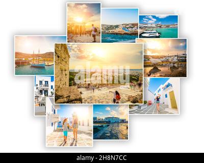 Collage of sights of Greece Stock Photo