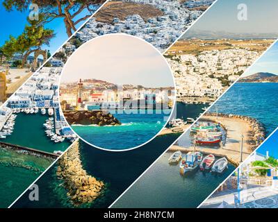 Collage of sights of Greece Stock Photo