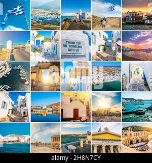 Collage of sights of Greece Stock Photo