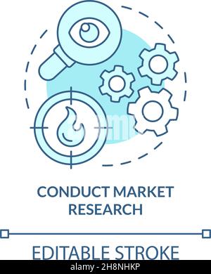 Conduct market research concept icon Stock Vector