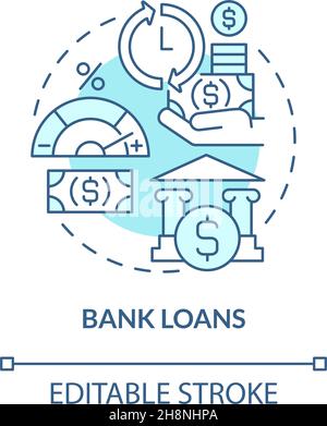 Bank loans getting concept icon Stock Vector