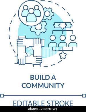 Build a community startup concept icon Stock Vector