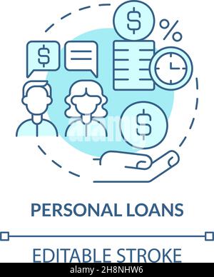 Personal loans getting concept icon Stock Vector