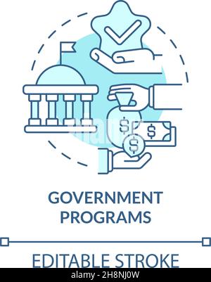 Government programs for business concept icon Stock Vector