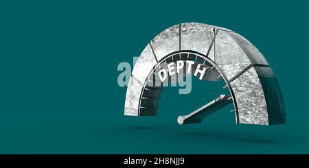 Concrete scale with arrow. The measuring device. Danger level indicator ...
