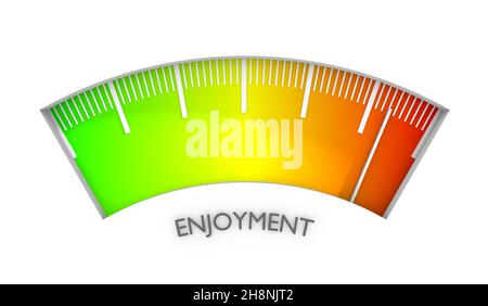 Color scale with arrow from red to green. The measuring device icon ...