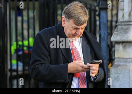 Westminster, London, UK. 01st Dec, 2021. John Whittingdale, MP, leaves Parliament today. Credit: Imageplotter/Alamy Live News Stock Photo