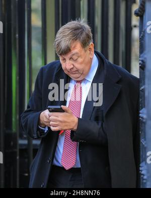 Westminster, London, UK. 01st Dec, 2021. John Whittingdale, MP, leaves Parliament today. Credit: Imageplotter/Alamy Live News Stock Photo