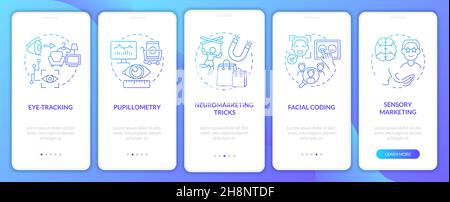 Neuroscience methods onboarding mobile app page screen Stock Vector