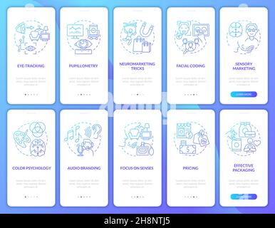 Neuroscience onboarding mobile app page screen Stock Vector