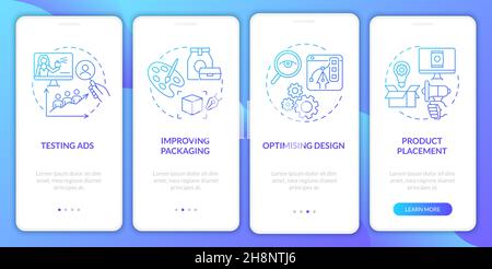 Neuroscience usage onboarding mobile app page screen Stock Vector