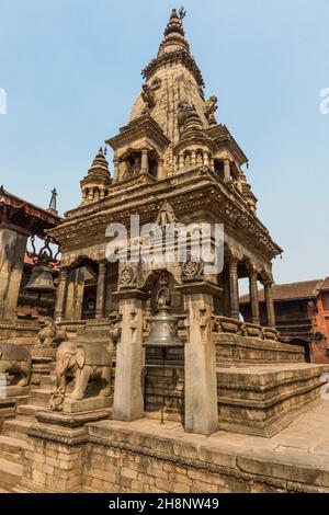 Bhaktapur, detail of Vatsala Durga Temple and Pashupatinath Temple on ...