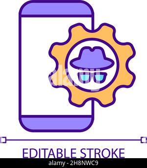 App privacy settings configuration RGB color icon Stock Vector