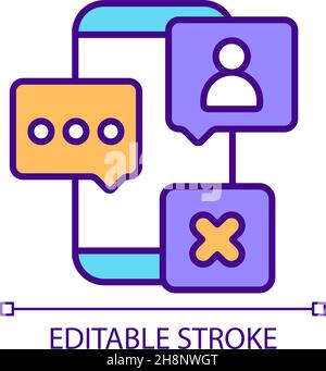 Personal information limitation at online communication RGB color icon Stock Vector