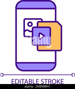Personal data limitation online sources RGB color icon Stock Vector