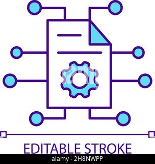 Access to digital document configuration RGB color icon Stock Vector