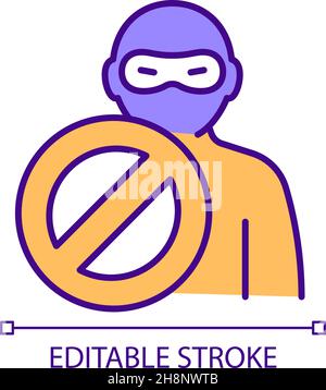 Protecting personal data from tracing online RGB color icon Stock Vector