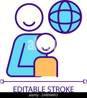 Children safety online RGB color icon Stock Vector