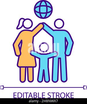Children family control online protection RGB color icon Stock Vector