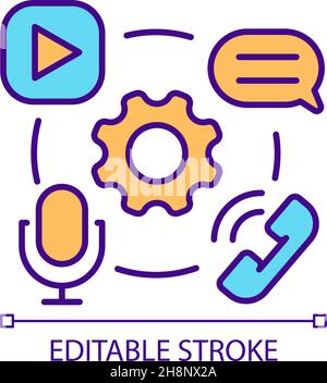 App permissions control RGB color icon Stock Vector