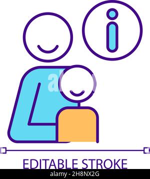 Parent with child information support RGB color icon Stock Vector