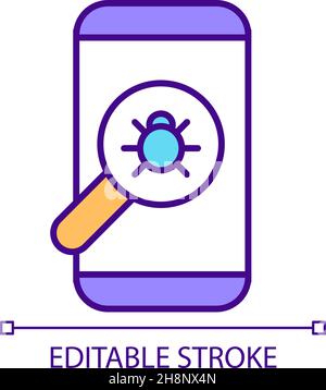 Antivirus for mobile device RGB color icon Stock Vector