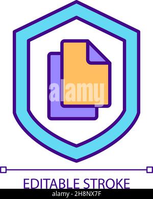 Data backup service to protect information RGB color icon Stock Vector