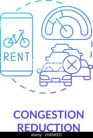 Congestion reduction blue gradient concept icon Stock Vector