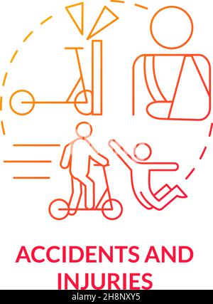 Accidents and injuries red gradient concept icon Stock Vector