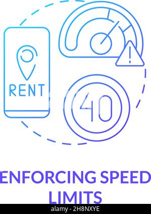 Enforcing speed limits blue gradient concept icon Stock Vector
